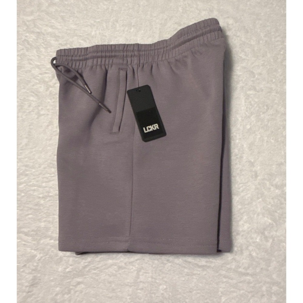 LCKR Boys Small 8-10 Dusky Lavender Fleece Shorts Athletic Drawstring NWT